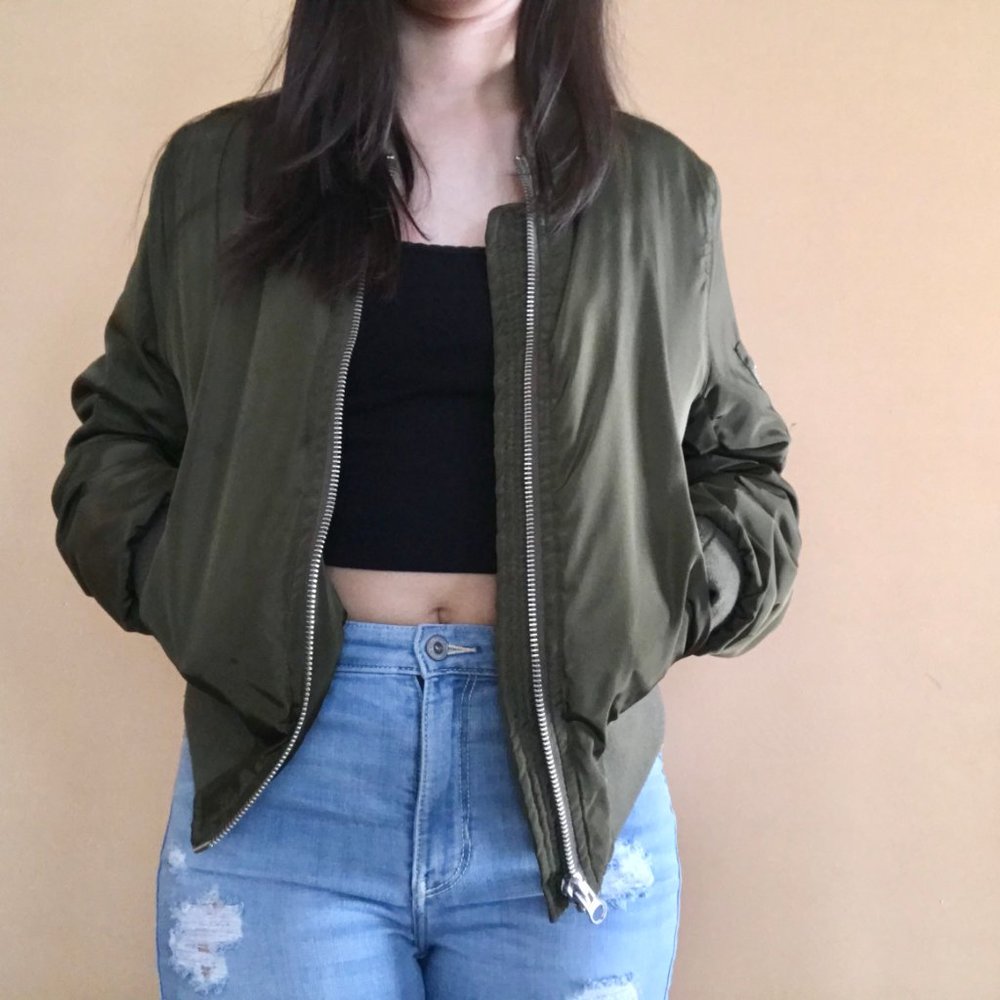 Green Bomber Jacket - Picture 4 of 5